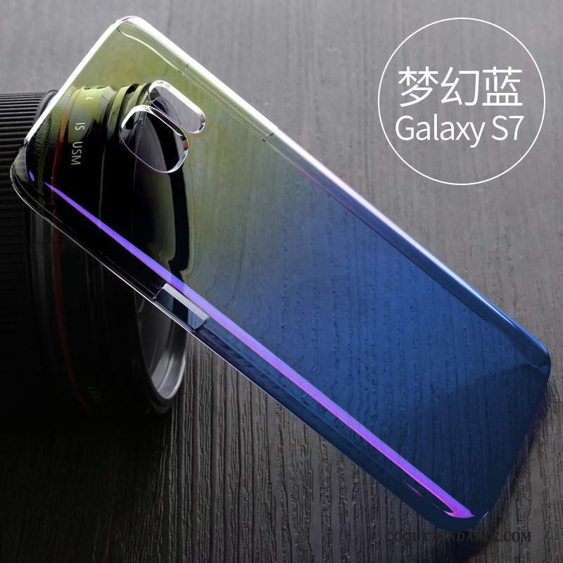 Samsung Galaxy S7 Coque Créatif Personnalité Transparent Protection Bleu