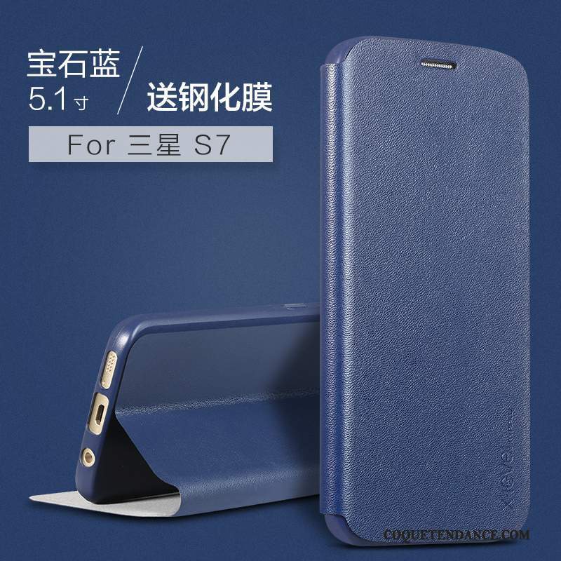 Samsung Galaxy S7 Coque De Téléphone Tout Compris Incassable Bleu Marin Étui