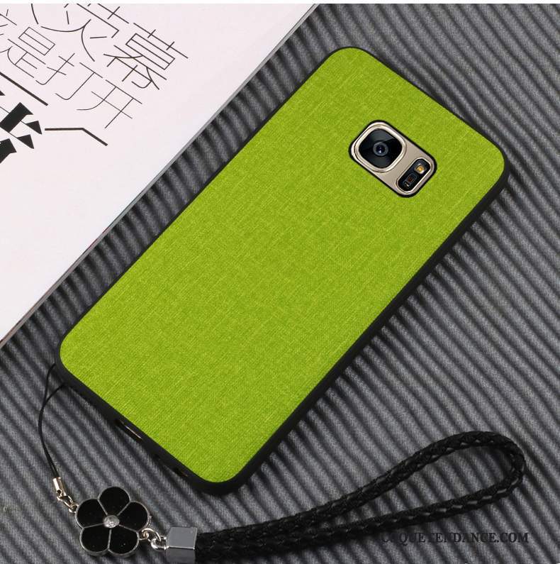 Samsung Galaxy S7 Coque De Téléphone Vert Protection Silicone Cuir