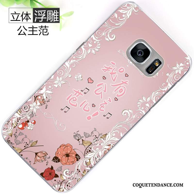 Samsung Galaxy S7 Coque Gaufrage Étui Peinture Rose