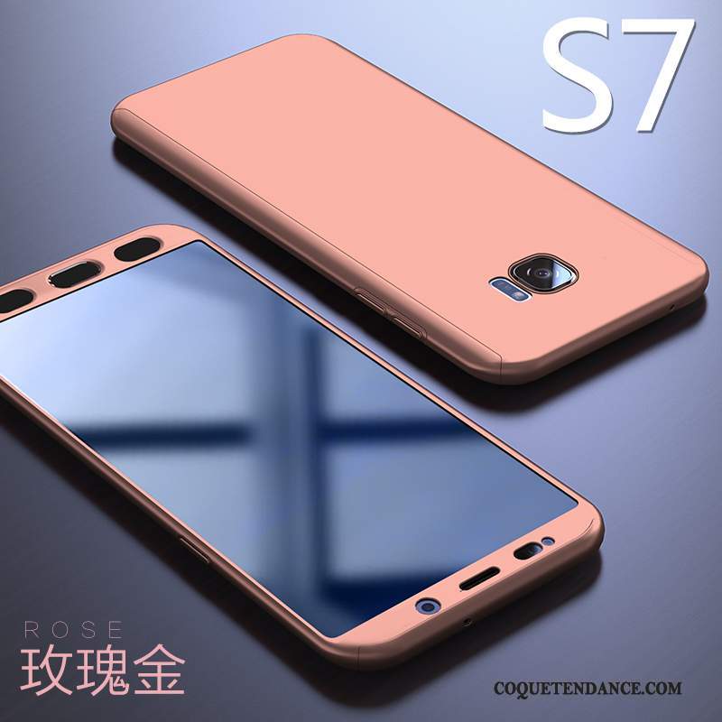 Samsung Galaxy S7 Coque Incassable Créatif Étui Rouge Délavé En Daim