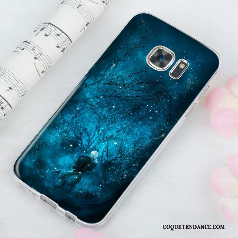 Samsung Galaxy S7 Coque Incassable Silicone Violet Fluide Doux