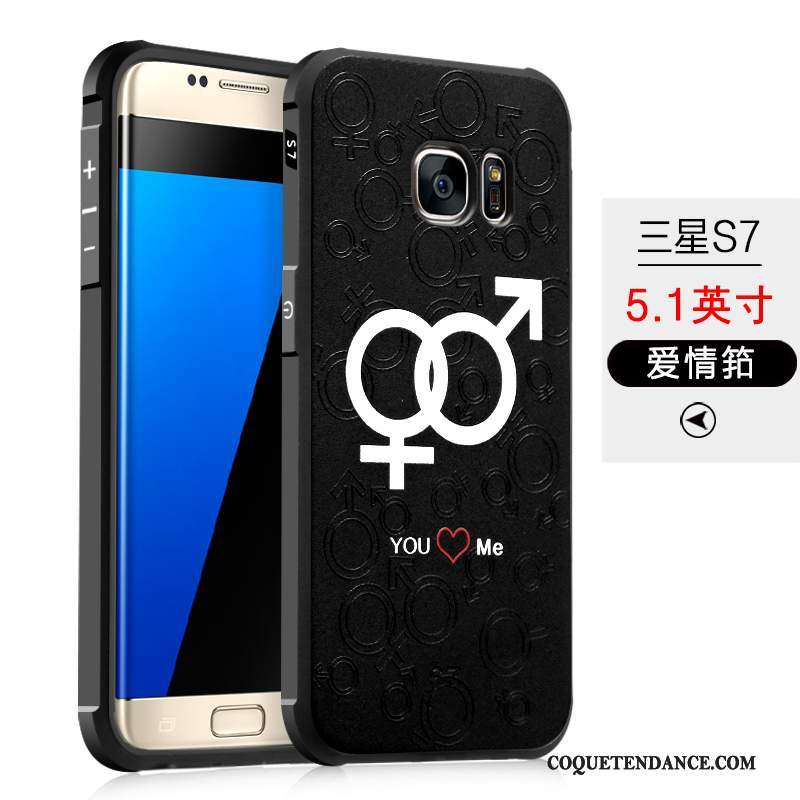 Samsung Galaxy S7 Coque Noir De Téléphone Étui Incassable Protection