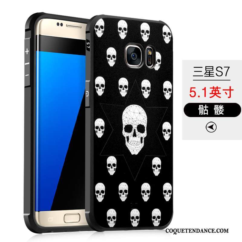 Samsung Galaxy S7 Coque Noir De Téléphone Étui Incassable Protection