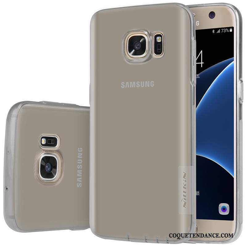 Samsung Galaxy S7 Coque Rose Transparent Étui Fluide Doux