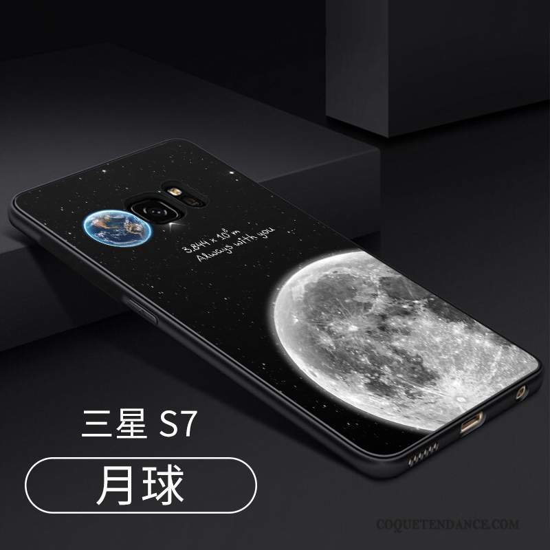 Samsung Galaxy S7 Coque Support Silicone Noir Créatif