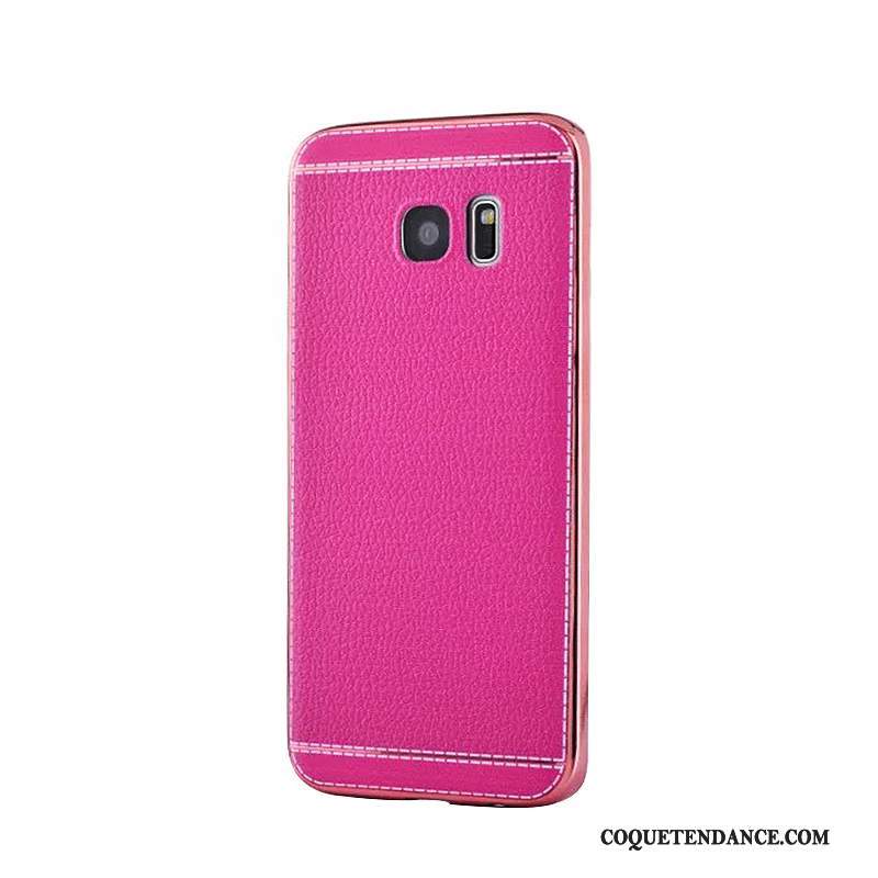 Samsung Galaxy S7 Edge Coque Business Modèle Fleurie Protection Rouge Placage