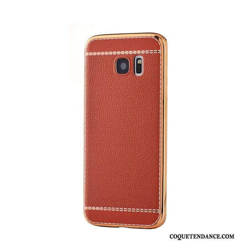 Samsung Galaxy S7 Edge Coque Business Modèle Fleurie Protection Rouge Placage