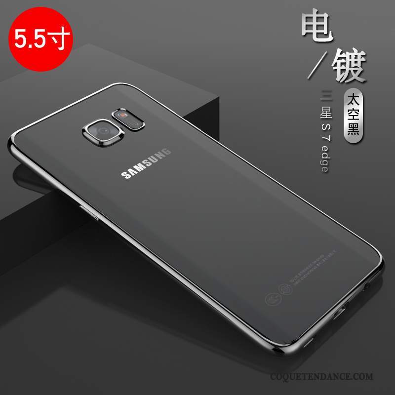 Samsung Galaxy S7 Edge Coque De Téléphone Protection Fluide Doux Argent Étui