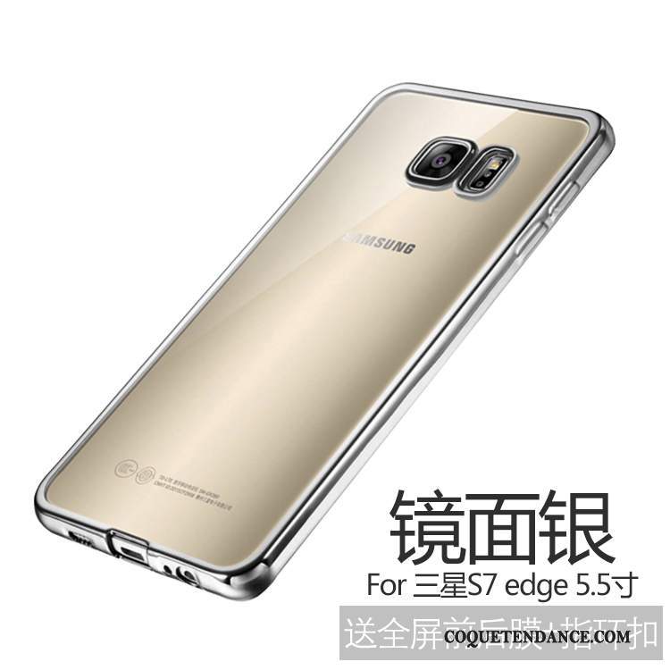 Samsung Galaxy S7 Edge Coque De Téléphone Silicone Incassable Protection Or