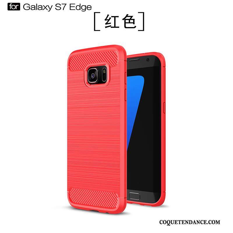 Samsung Galaxy S7 Edge Coque Fluide Doux Protection Silicone Étui Noir