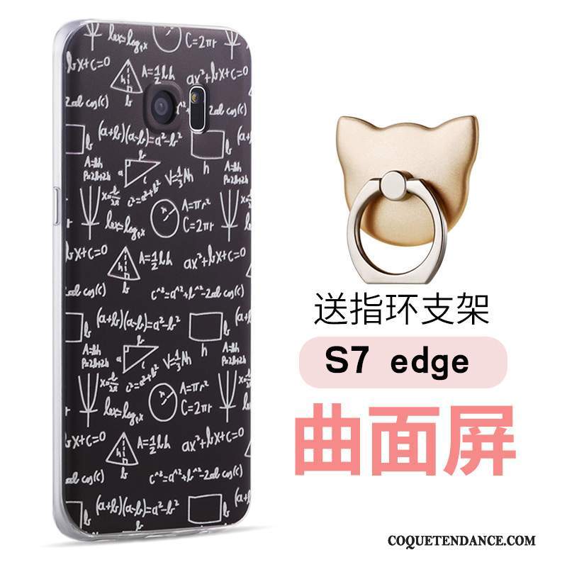Samsung Galaxy S7 Edge Coque Gaufrage De Téléphone Noir Dessin Animé Silicone
