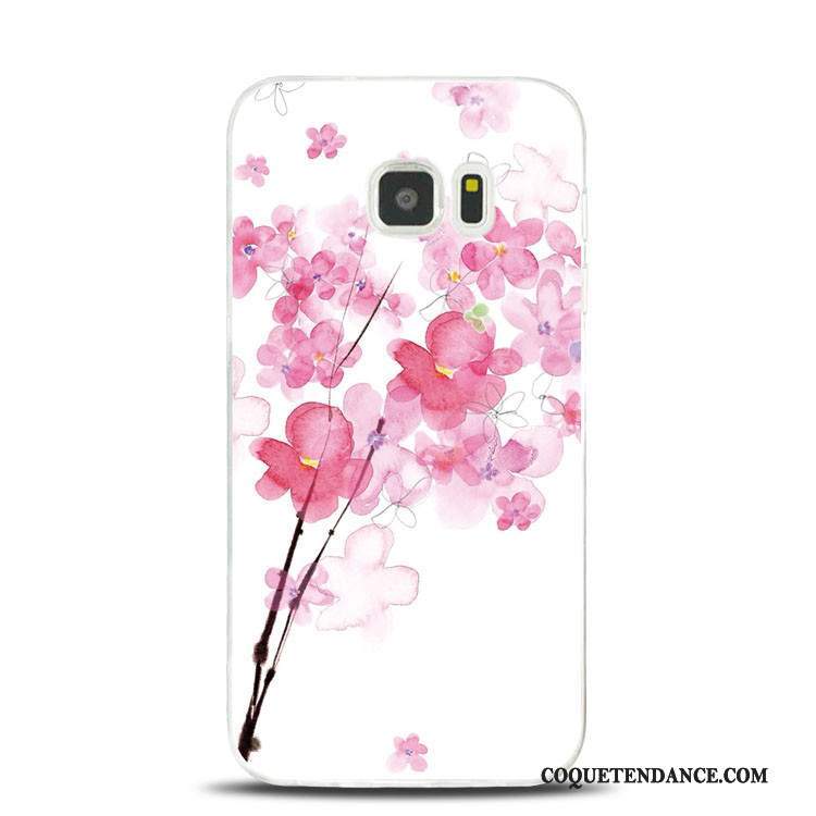 Samsung Galaxy S7 Edge Coque Gaufrage Silicone De Téléphone Support Rose
