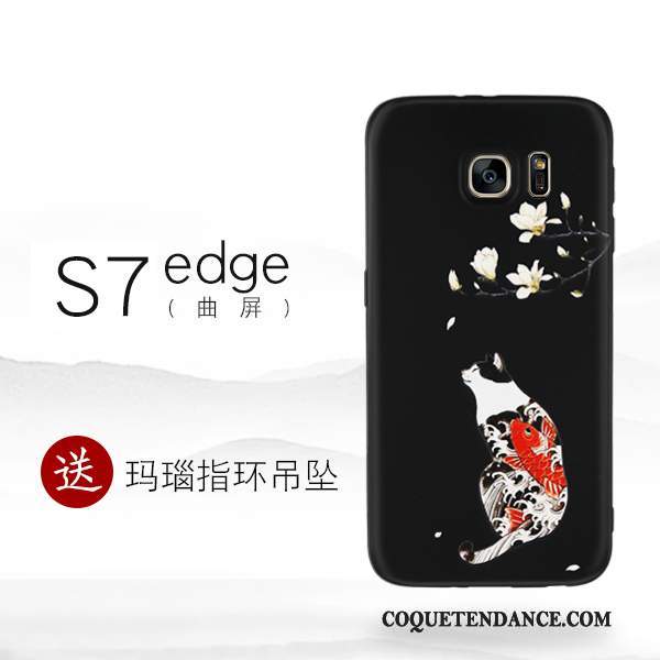 Samsung Galaxy S7 Edge Coque Noir Silicone Créatif Étui Personnalité