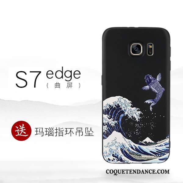 Samsung Galaxy S7 Edge Coque Noir Silicone Créatif Étui Personnalité