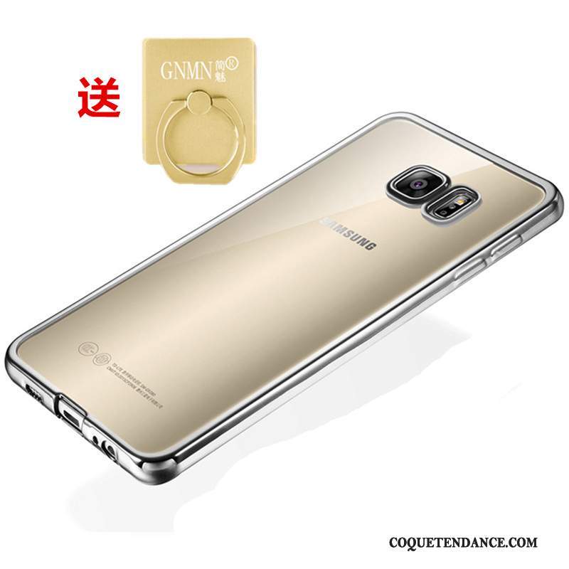 Samsung Galaxy S7 Edge Coque Protection Argent Étui Silicone