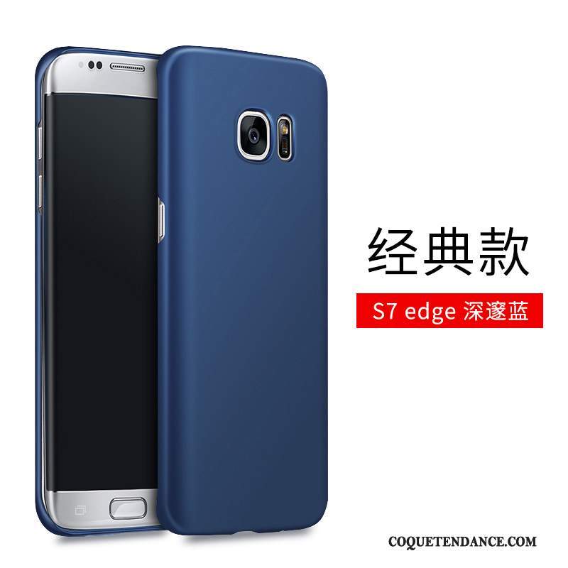 Samsung Galaxy S7 Edge Coque Très Mince Délavé En Daim Simple Or Incassable