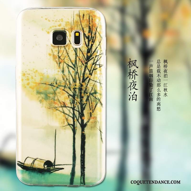 Samsung Galaxy S7 Edge Coque Étui Jaune Peinture Incassable Protection