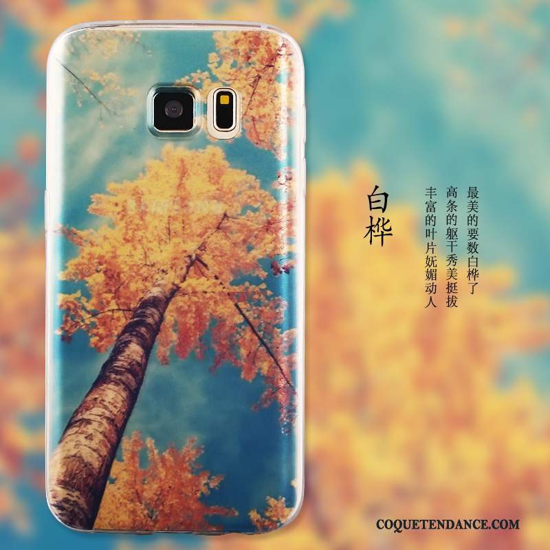 Samsung Galaxy S7 Edge Coque Étui Jaune Peinture Incassable Protection