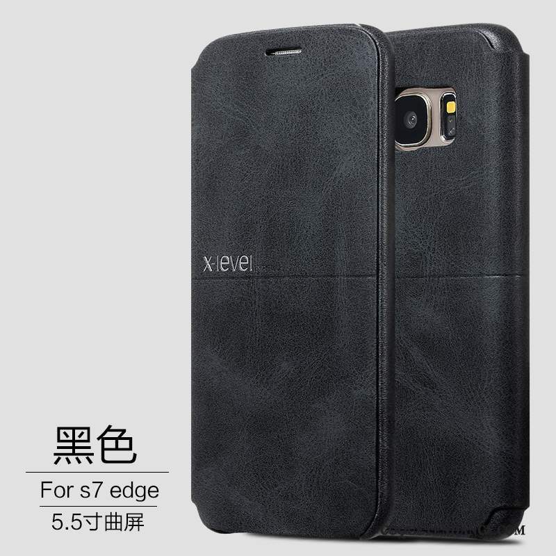 Samsung Galaxy S7 Edge Coque Étui Protection Incassable Étui En Cuir Très Mince