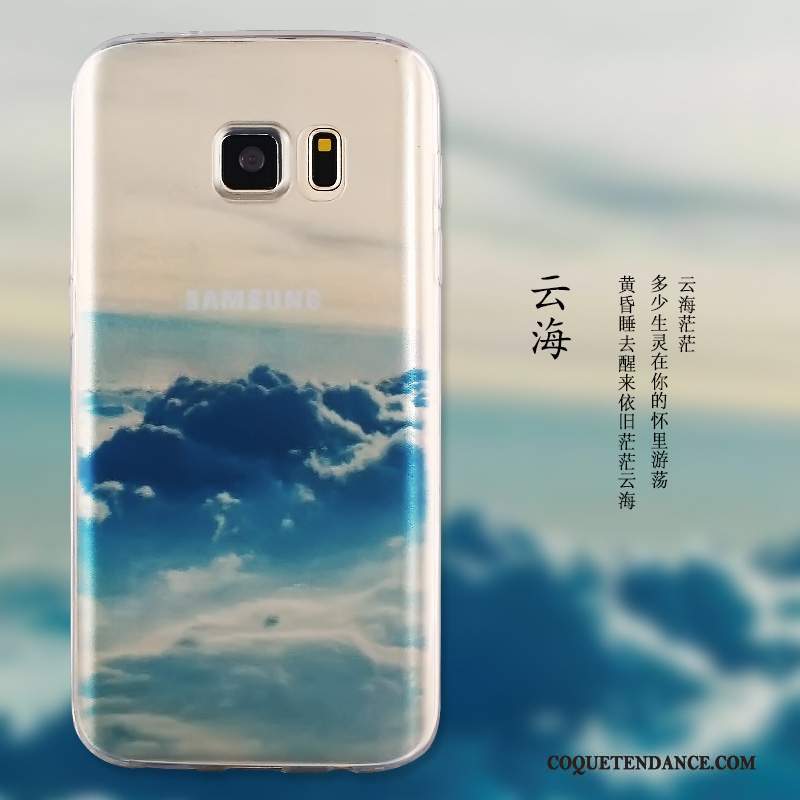 Samsung Galaxy S7 Edge Coque Étui Protection Vert Clair Fluide Doux