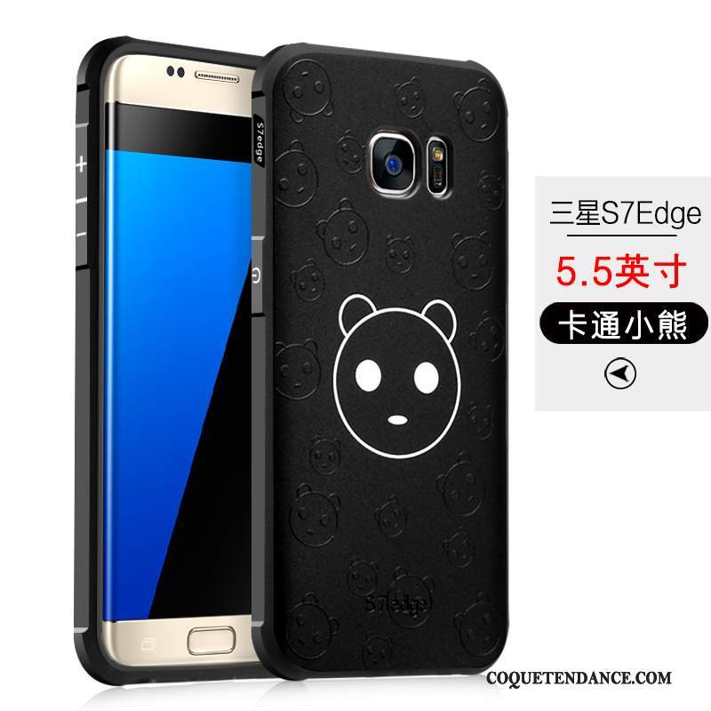 Samsung Galaxy S7 Edge Coque Étui Silicone De Téléphone Noir Fluide Doux