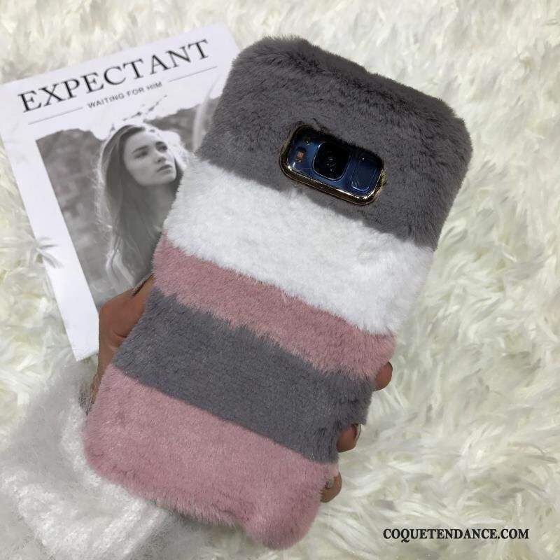 Samsung Galaxy S8 Coque De Téléphone Couture Couleurs Fluide Doux Foncé Peluche