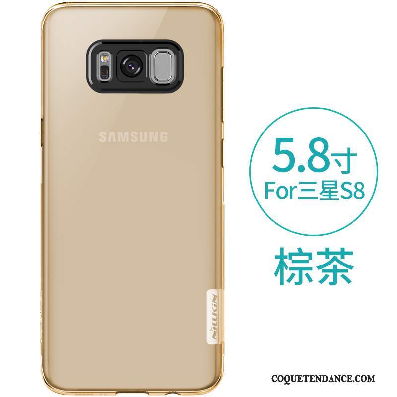 Samsung Galaxy S8 Coque De Téléphone Or Protection Transparent Étui