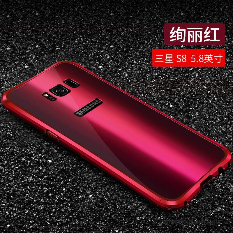 Samsung Galaxy S8 Coque Métal Personnalité Protection De Téléphone Rouge