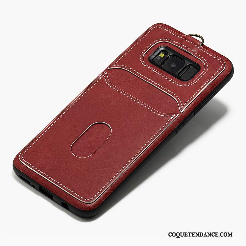 Samsung Galaxy S8 Coque Noir De Téléphone Cuir Véritable Protection Étui