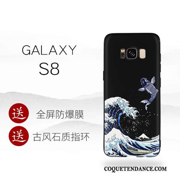 Samsung Galaxy S8 Coque Noir Silicone Étui De Téléphone Tendance