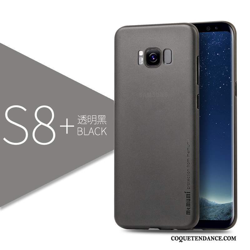 Samsung Galaxy S8+ Coque Noir Étui Délavé En Daim Protection Incassable