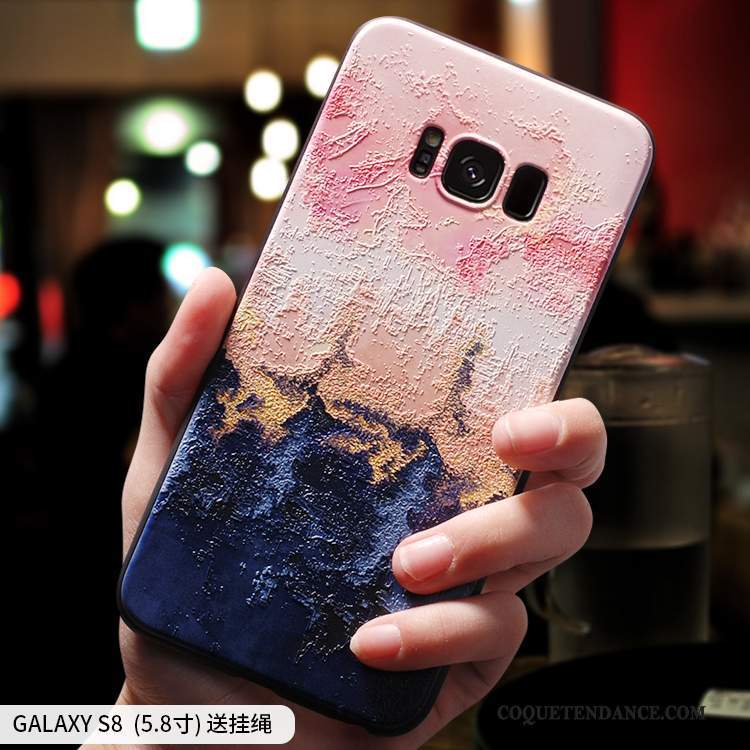 Samsung Galaxy S8 Coque Rose Incassable Silicone Fluide Doux Créatif