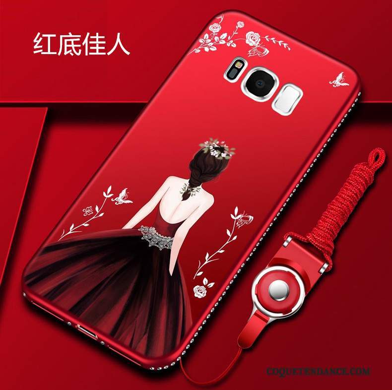 Samsung Galaxy S8 Coque Strass De Téléphone Dessin Animé Rouge Étui