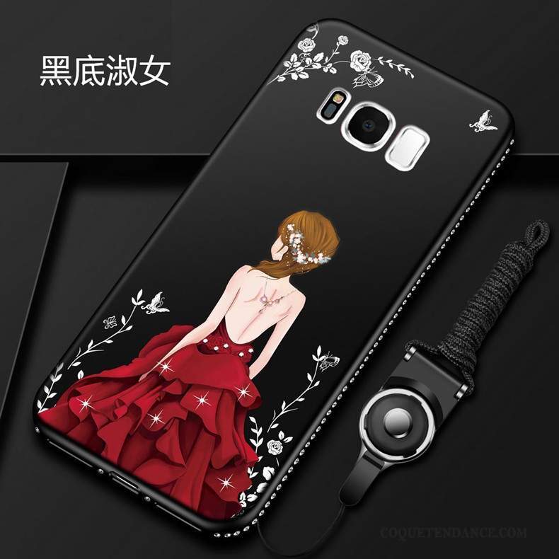 Samsung Galaxy S8 Coque Strass De Téléphone Dessin Animé Rouge Étui