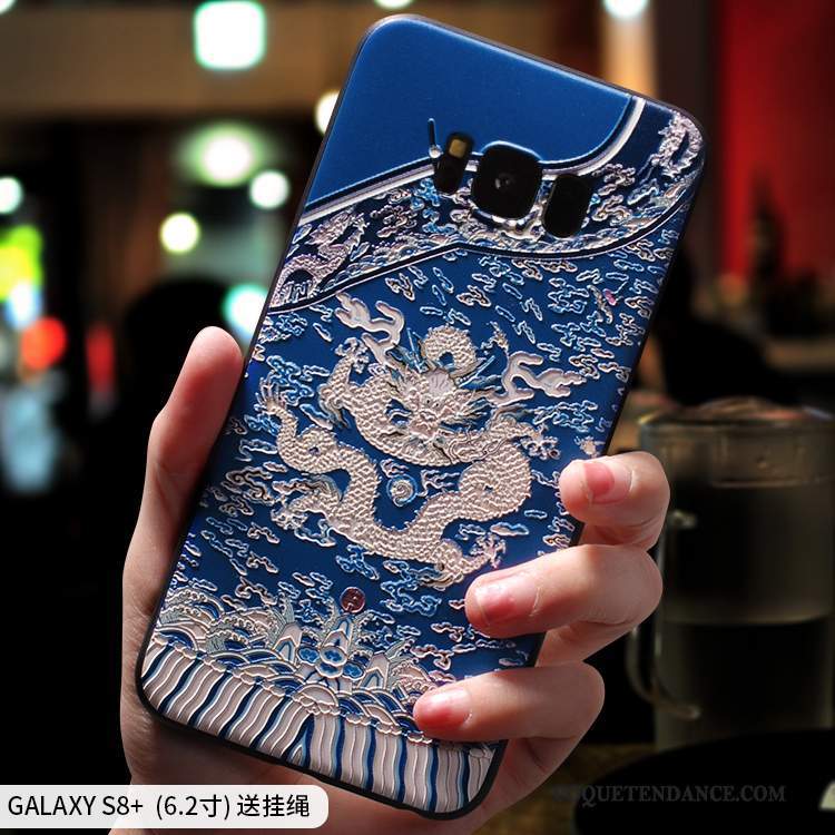 Samsung Galaxy S8+ Coque Tout Compris Personnalité Silicone Bleu Marin Créatif