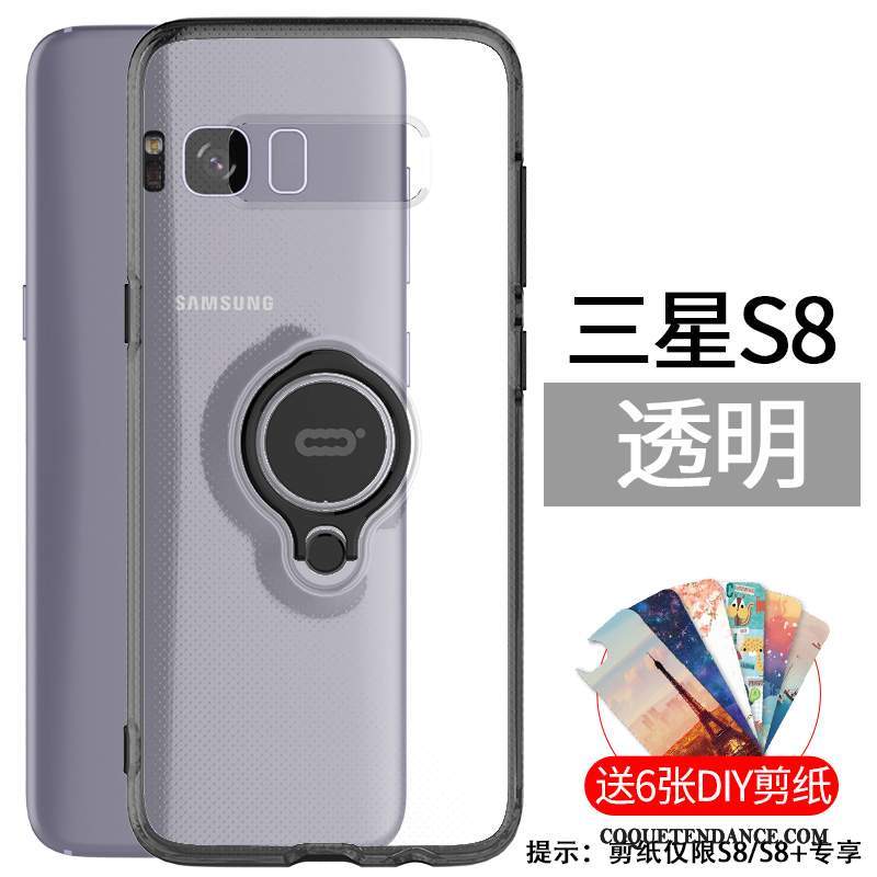 Samsung Galaxy S8 Coque Très Mince Protection Anneau Tout Compris Blanc