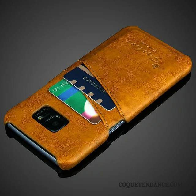 Samsung Galaxy S8 Coque Étui En Cuir Protection De Téléphone Orange Carte