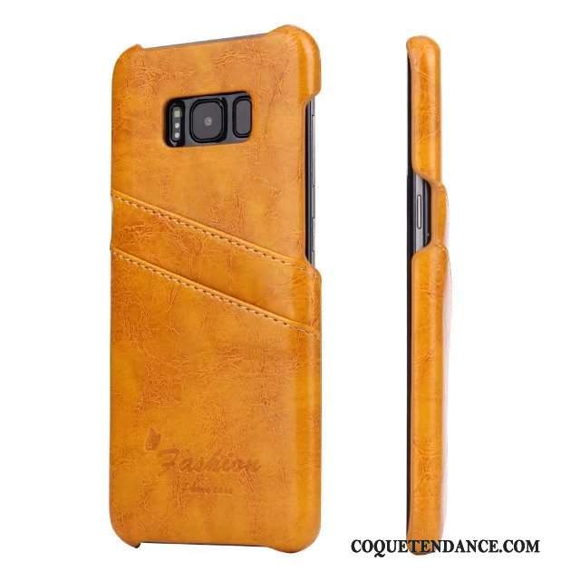 Samsung Galaxy S8 Coque Étui En Cuir Protection De Téléphone Orange Carte