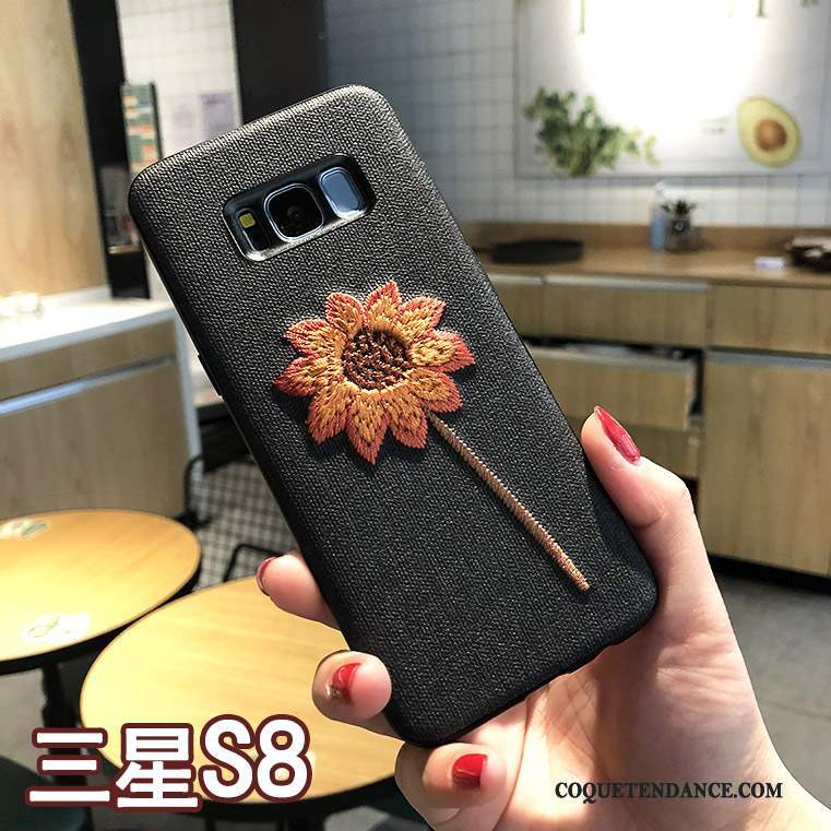 Samsung Galaxy S8 Coque Étui Nouveau Broderie De Téléphone Kaki