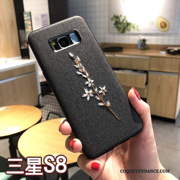 Samsung Galaxy S8 Coque Étui Nouveau Broderie De Téléphone Kaki