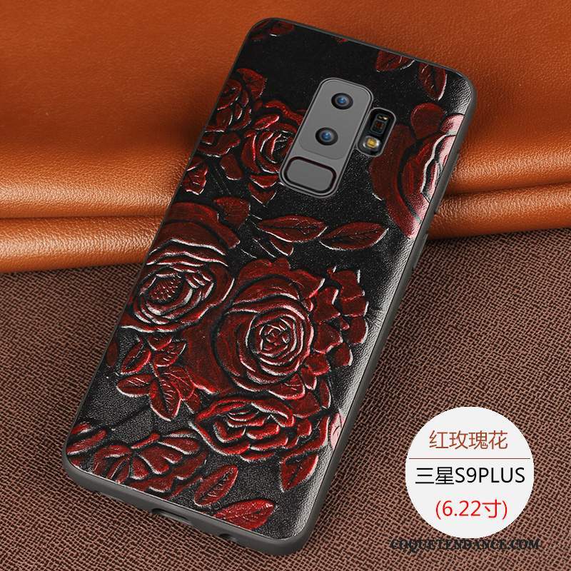 Samsung Galaxy S9+ Coque Créatif Imprimé Noir Étui