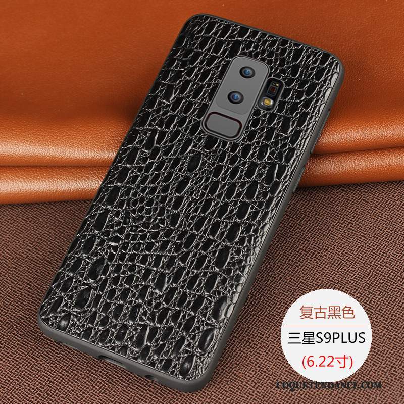 Samsung Galaxy S9+ Coque Créatif Imprimé Noir Étui