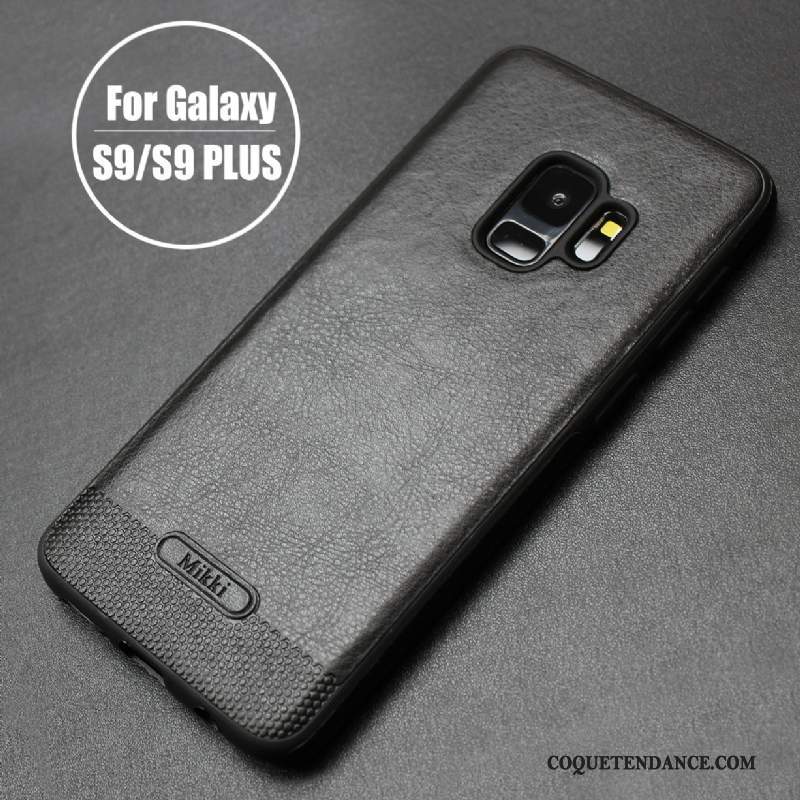 Samsung Galaxy S9 Coque Cuir Mode Fluide Doux Marron Business