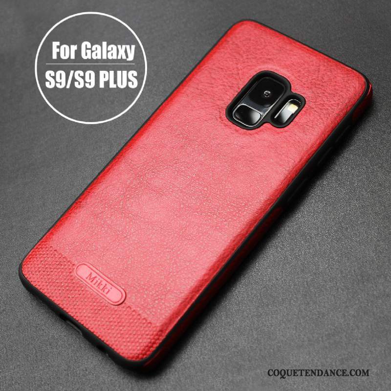 Samsung Galaxy S9 Coque Cuir Mode Fluide Doux Marron Business