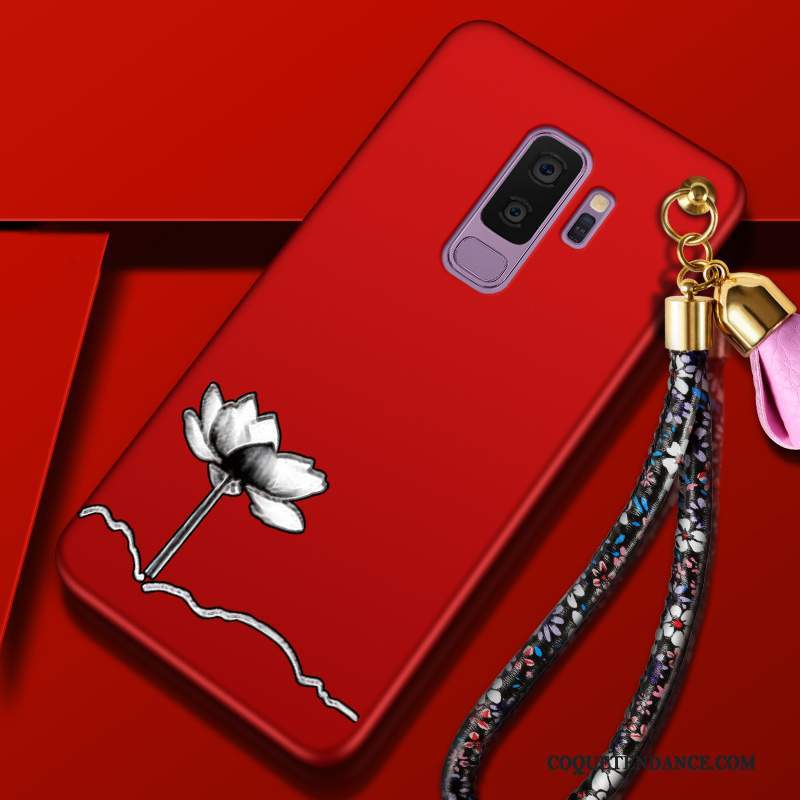Samsung Galaxy S9+ Coque Fluide Doux Rouge Tendance Incassable