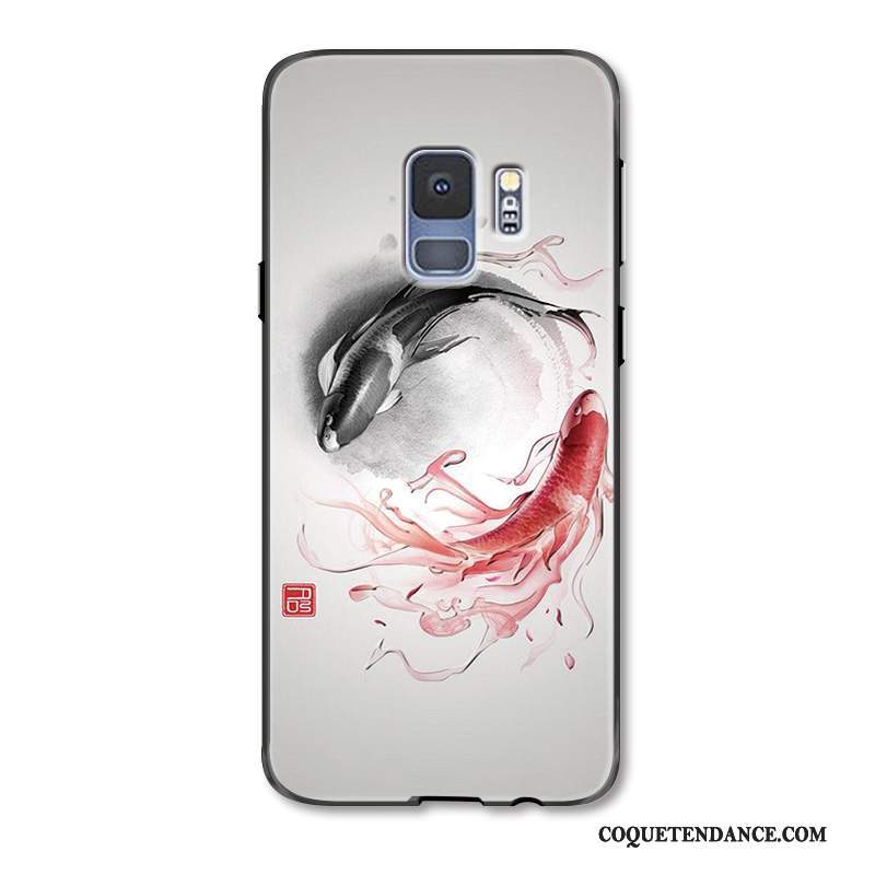 Samsung Galaxy S9+ Coque Incassable Créatif Délavé En Daim De Téléphone Gaufrage