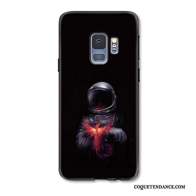 Samsung Galaxy S9 Coque Incassable Noir Gaufrage Délavé En Daim De Téléphone