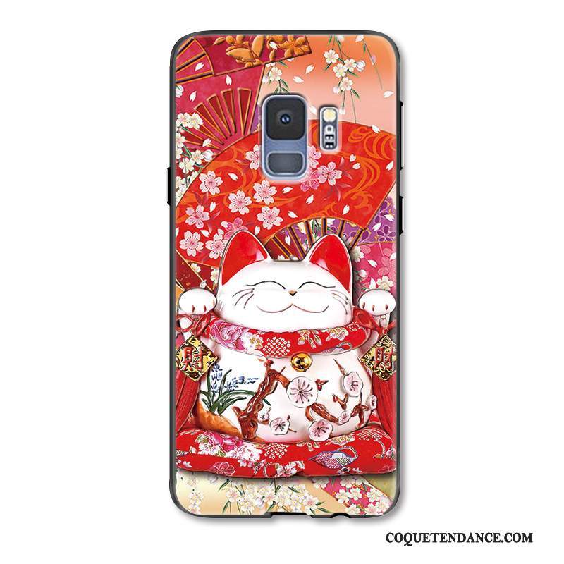 Samsung Galaxy S9+ Coque Multicolore Protection Étui Chat Peinture