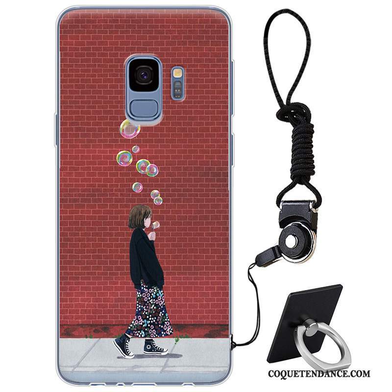 Samsung Galaxy S9+ Coque Protection Silicone Rouge Simple De Téléphone